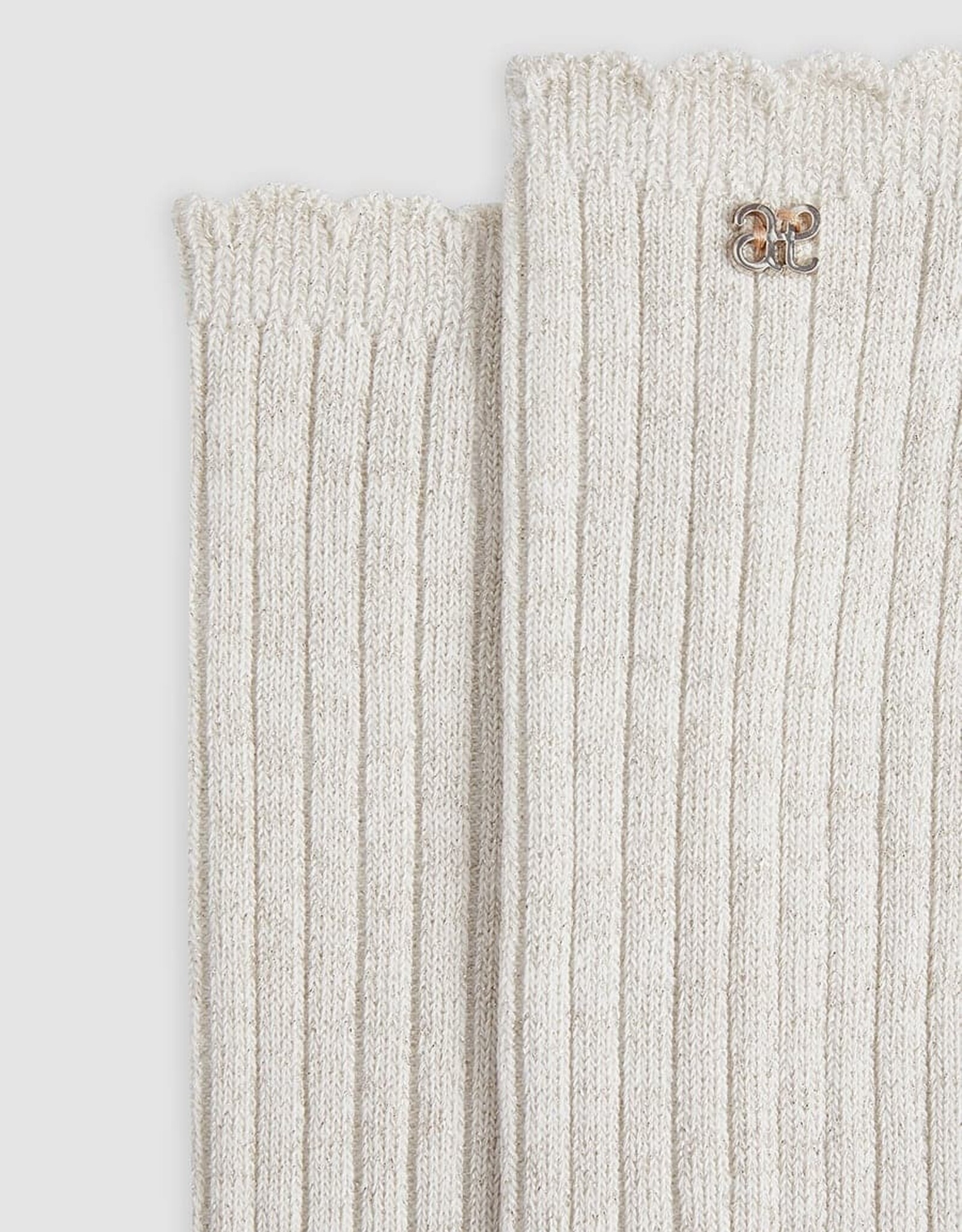 Abel & Lula Bone Shimmer Ribbed Socks