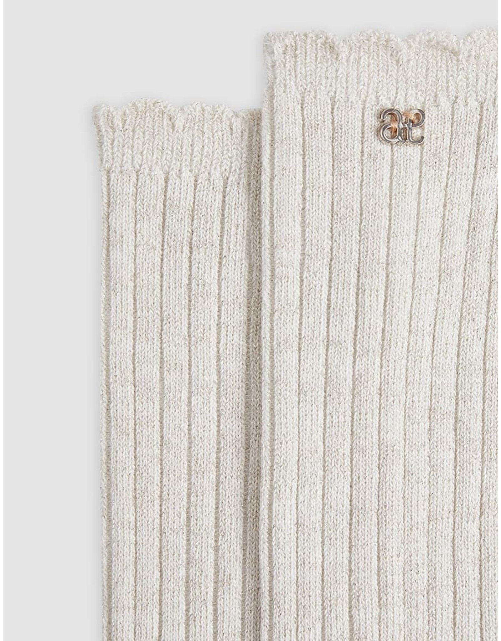 Abel & Lula Bone Shimmer Ribbed Socks