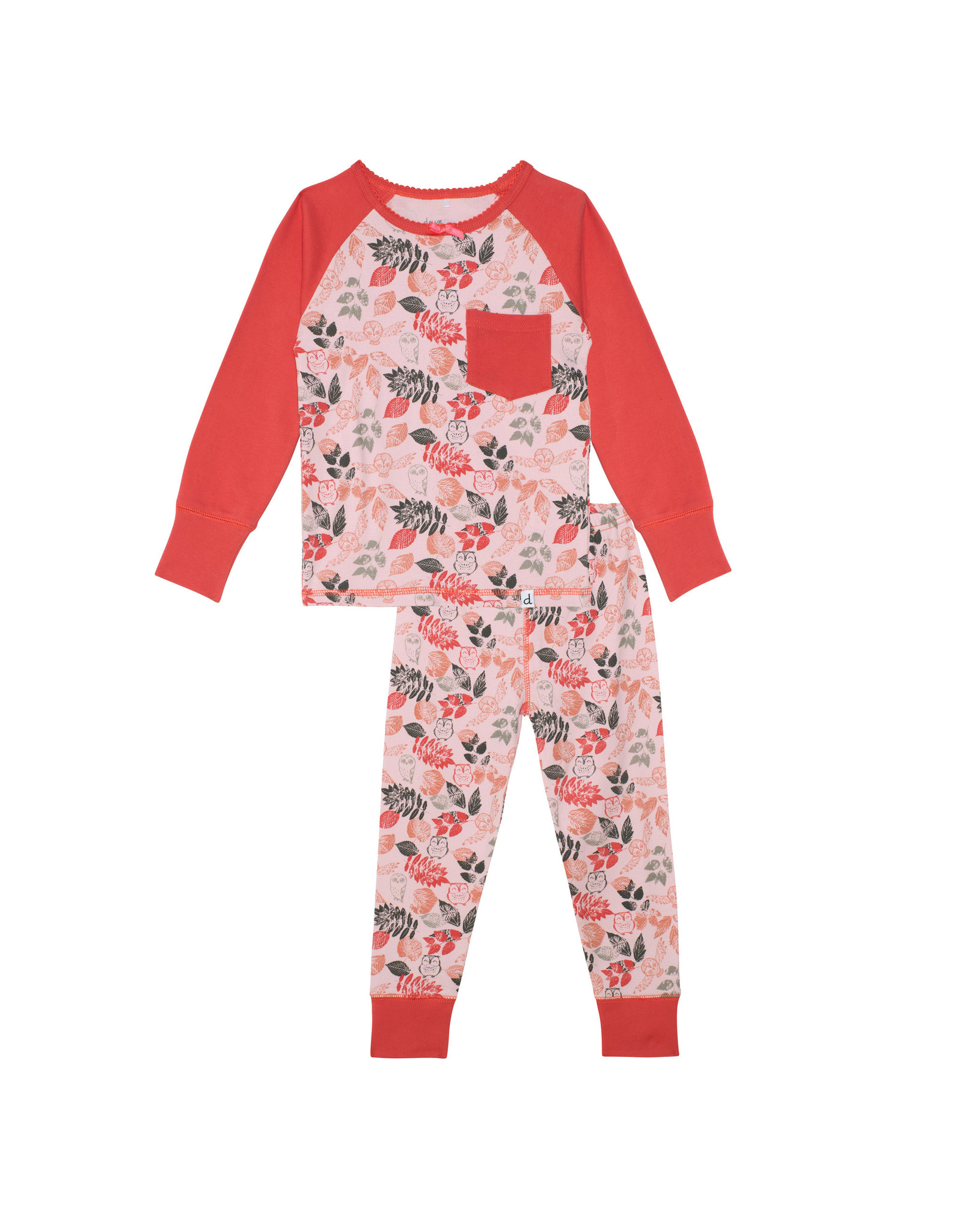 Deux Par Deux Owl Pink Pajama Set (2pc)