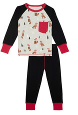 Deux Par Deux Christmas Fox 2 Pc Pajama Set