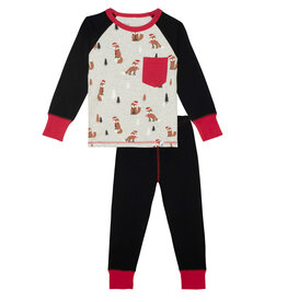 Deux Par Deux Christmas Fox 2 Pc Pajama Set