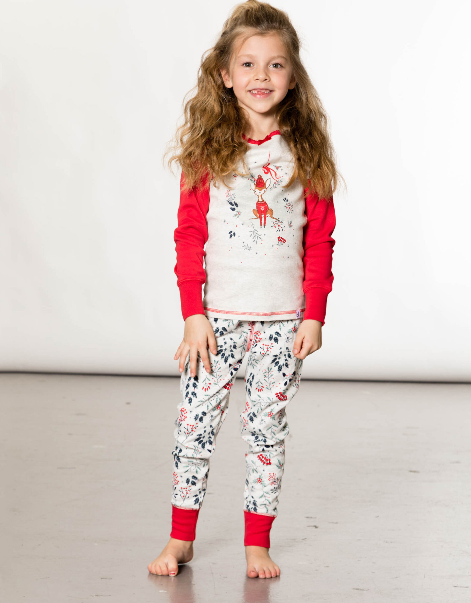 Deux Par Deux Christmas Deer 2 Pc Pajama Set