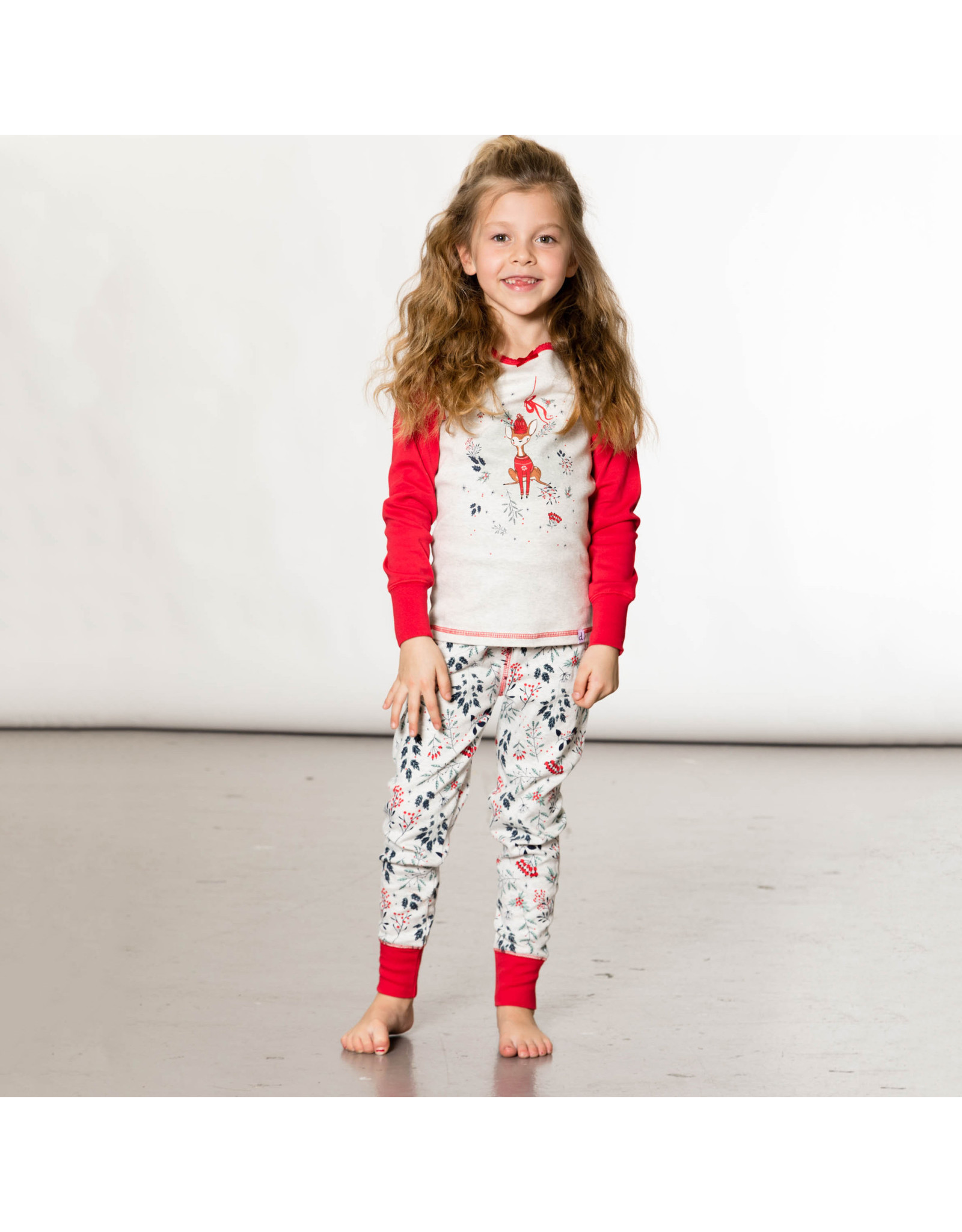 Deux Par Deux Christmas Deer 2 Pc Pajama Set