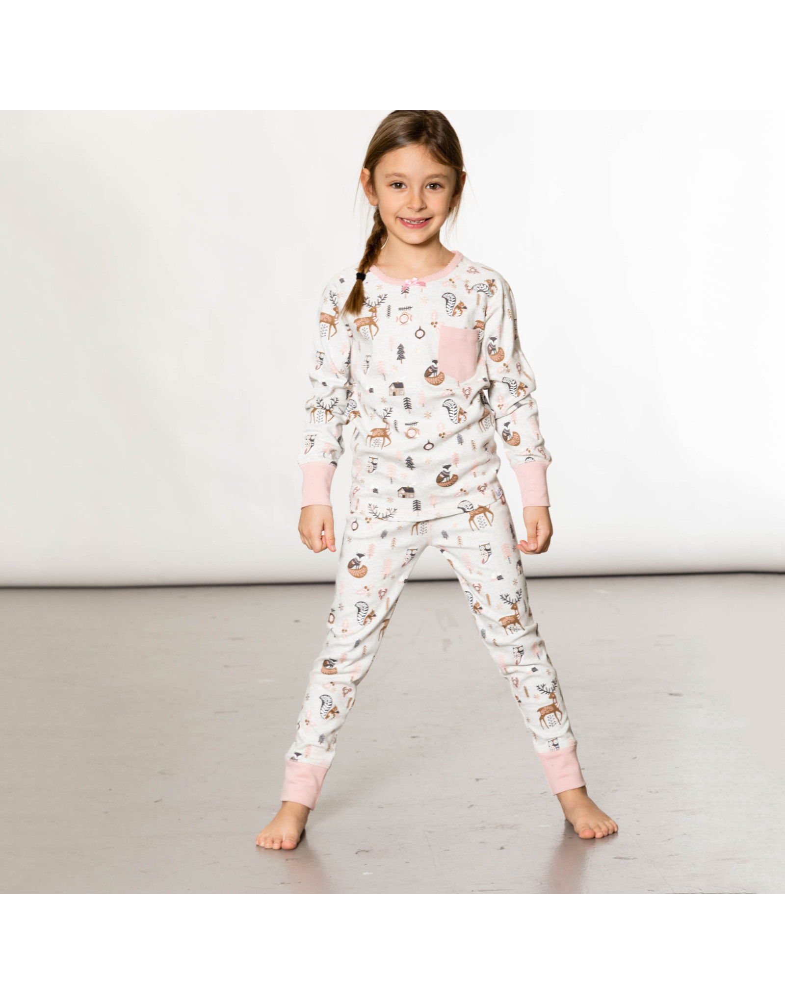 Deux Par Deux Christmas Forest 2 Pc Pajama Set