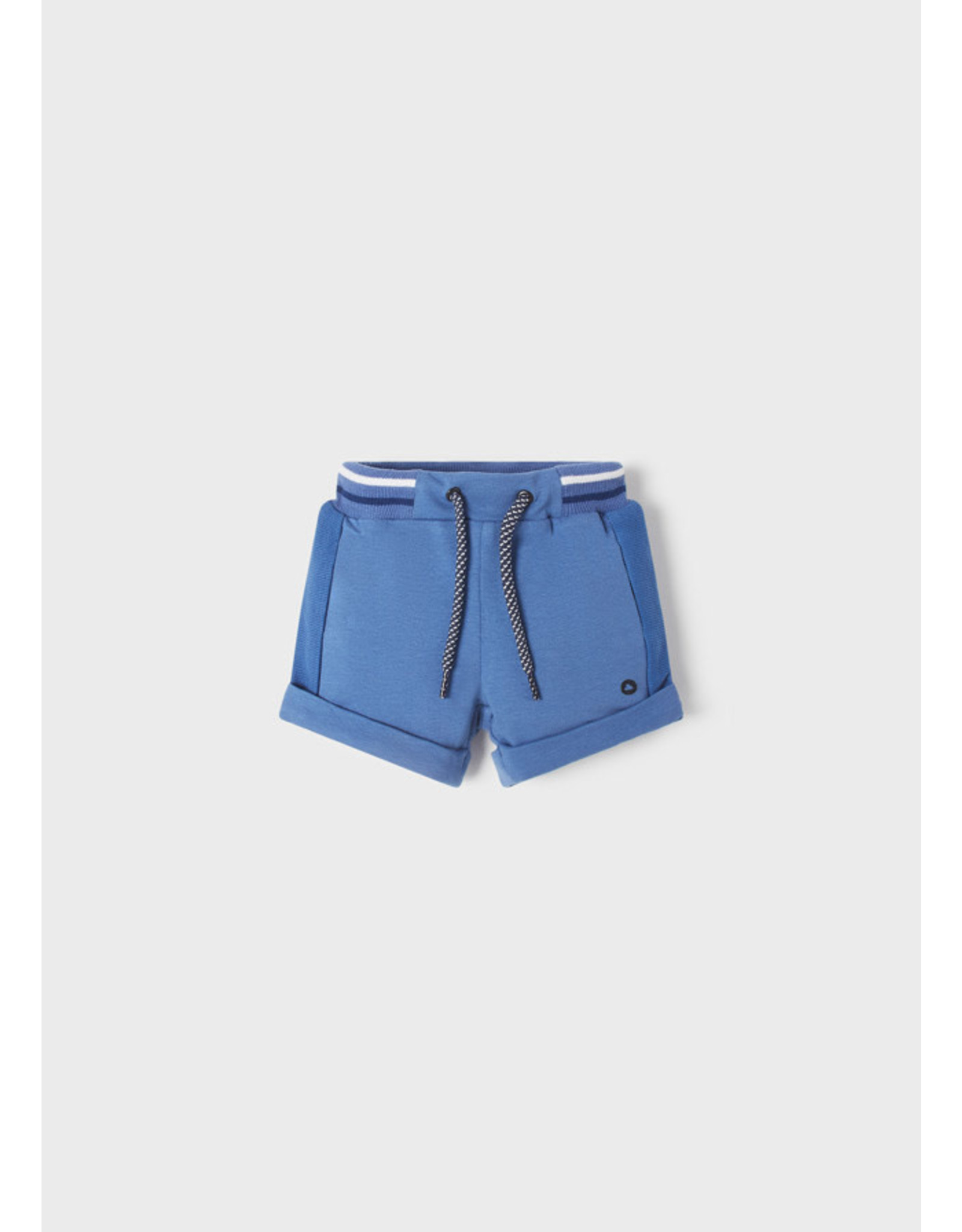 Mayoral Cobalt Fleece Shorts with Stripe Waist