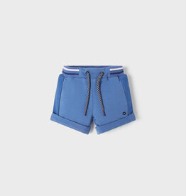 Mayoral Cobalt Fleece Shorts with Stripe Waist