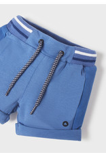 Mayoral Cobalt Fleece Shorts with Stripe Waist