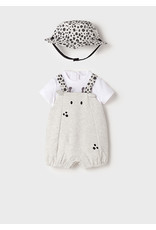 Mayoral Giraffe Knit Overall & Hat Set