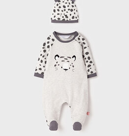 Mayoral Leopard Long Onesie w/Hat