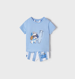 Mayoral Dream Blue Surf Dog Bathsuit Set