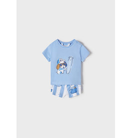 Mayoral Dream Blue Surf Dog Bathsuit Set