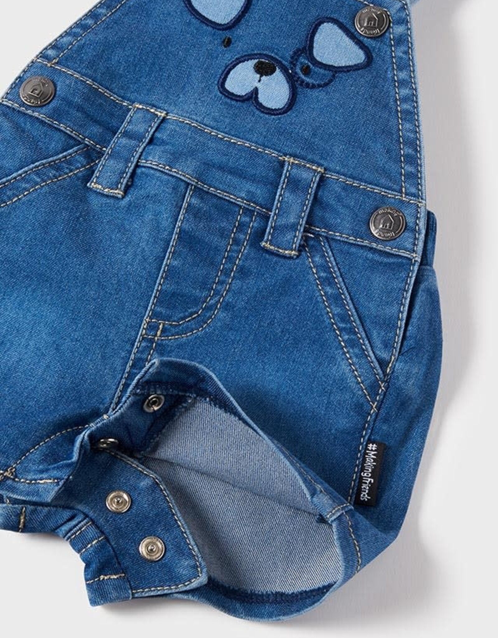 Mayoral Yellow Stripe Denim Dungaree Set