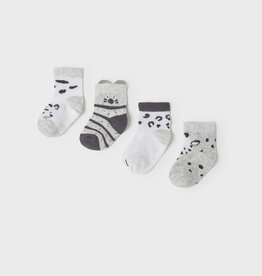 Mayoral Gray Animal Socks 4pc Set