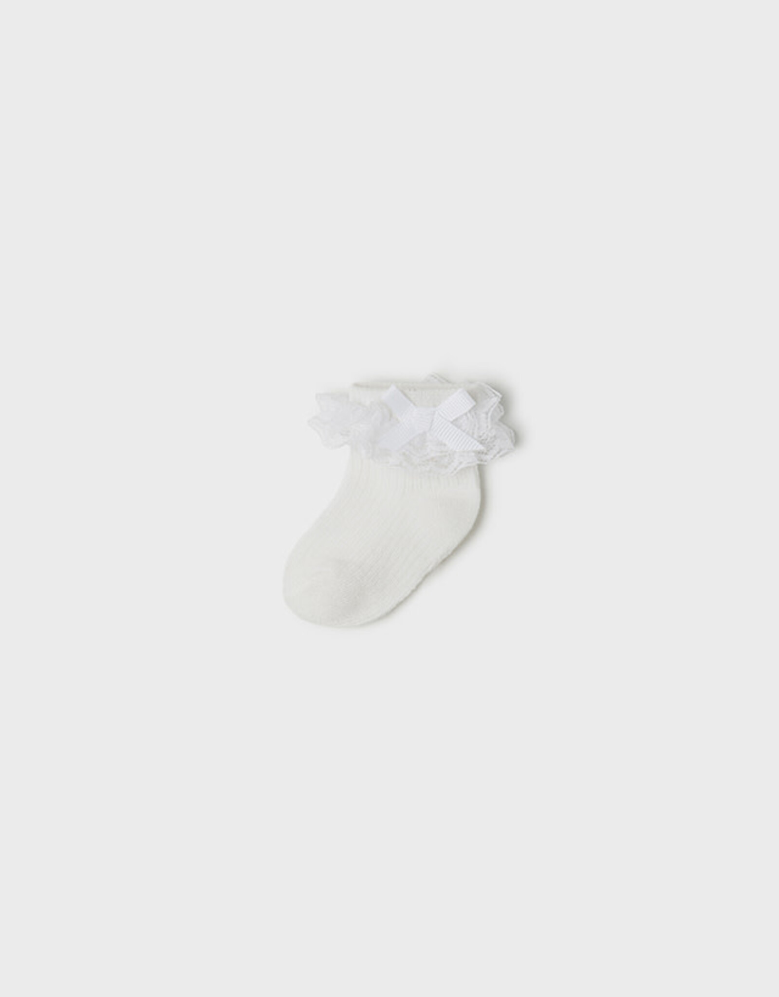 Mayoral White Ruffle Dressy Socks