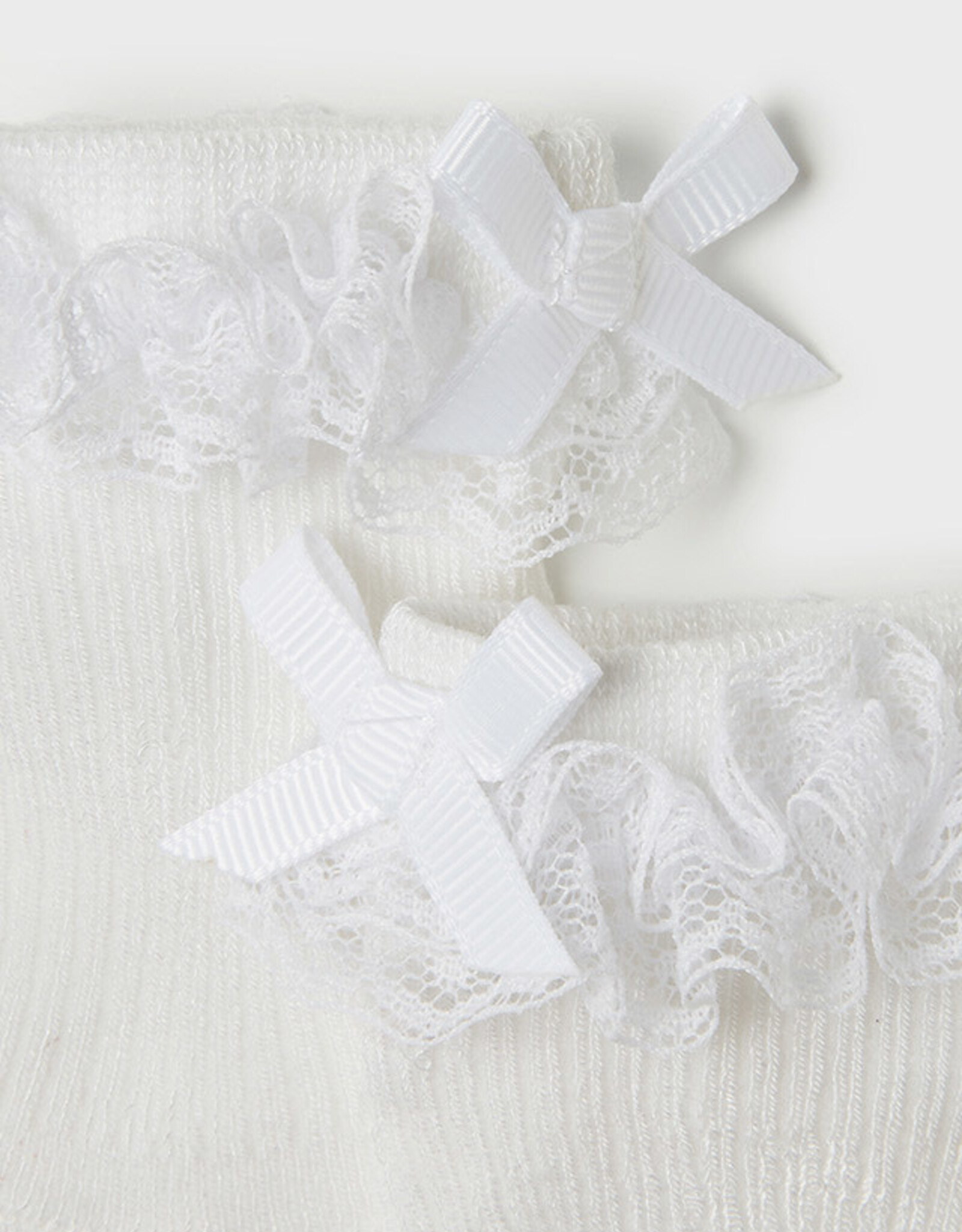 Mayoral White Ruffle Dressy Socks