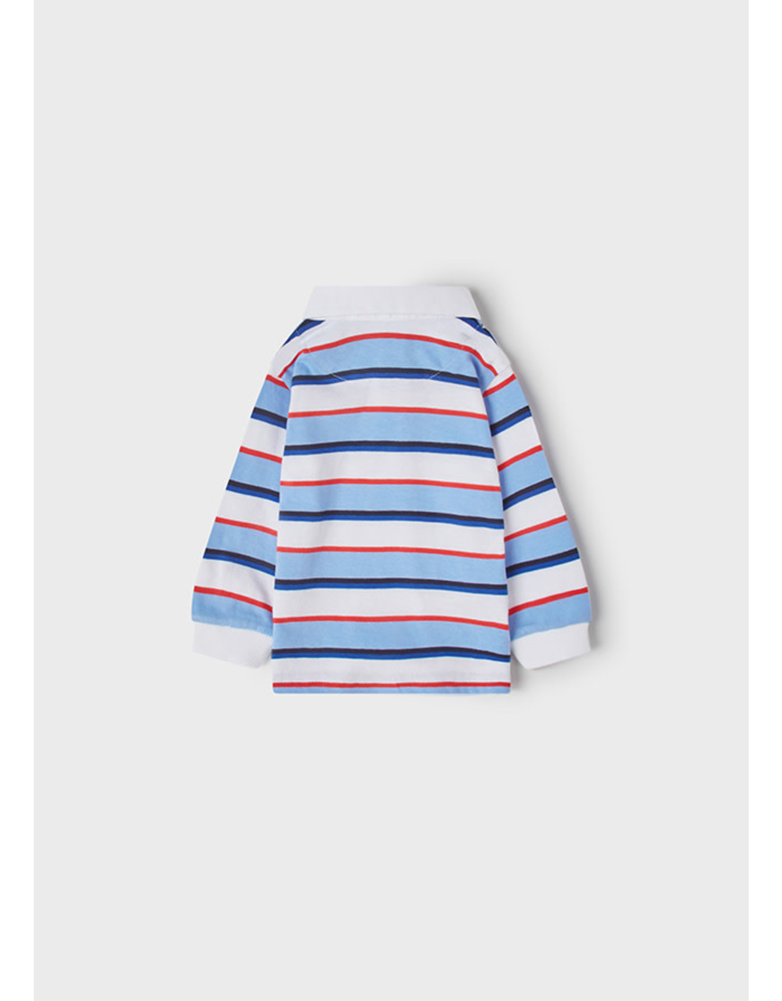 Mayoral Lavendar Stripe Long Sleeve Polo