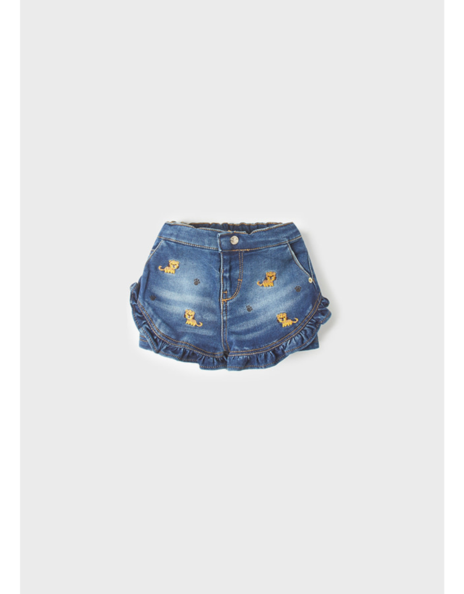 Mayoral Little Girls Animal Denim Trousers