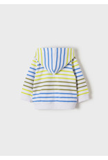 Mayoral Stripes Zip Up Pullover in Lime