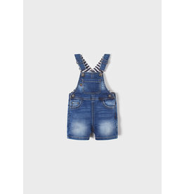 Mayoral Denim Short Overall with Stripe Lining