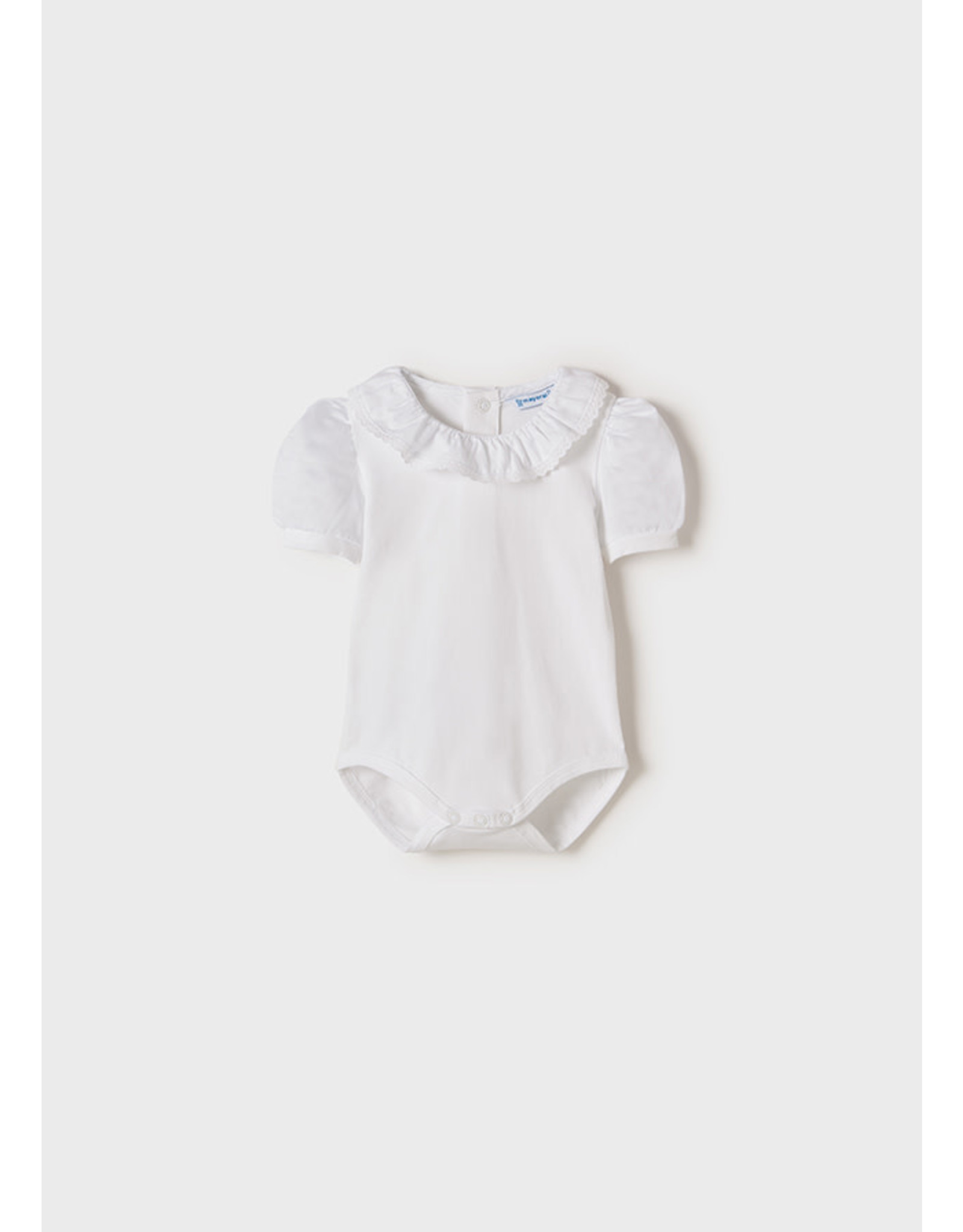 Mayoral White Bodysuit with Frill Neck