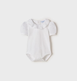 Mayoral White Bodysuit with Frill Neck