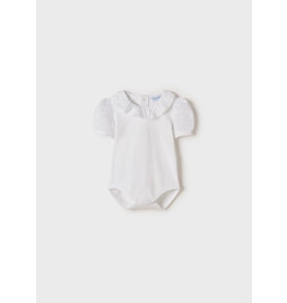 Mayoral White Bodysuit with Frill Neck