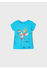 Mayoral Turquoise Kitty T-Shirt