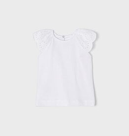 Mayoral White Embroidered Sleeve Tank Top