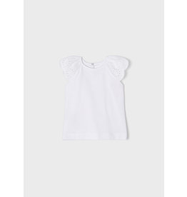 Mayoral White Embroidered Sleeve Tank Top