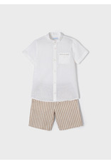 Mayoral Almond Linen Shorts & Shirt Set