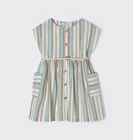 Mayoral Jade Striped Linen Dress