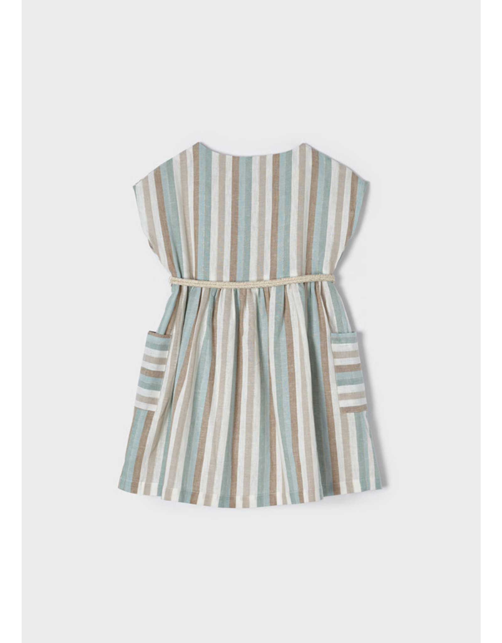 Mayoral Jade Striped Linen Dress