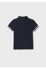 Mayoral Tween Navy Polo w/White Stripe Sleeve