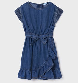 Mayoral Dark Denim Ruffled Dress