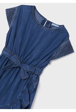 Mayoral Dark Denim Ruffled Dress