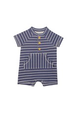 Deux Par Deux Stripe Nightshadow Romper w/Pocket