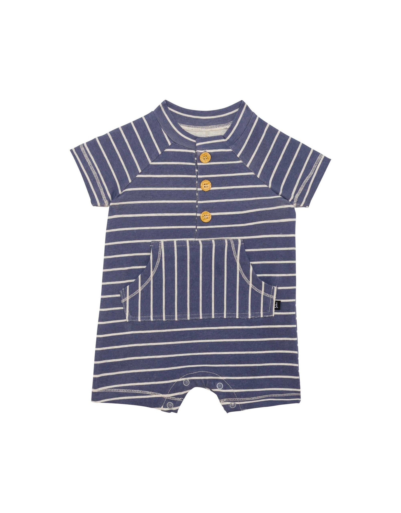 Deux Par Deux Stripe Nightshadow Romper w/Pocket