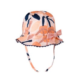 Deux Par Deux Big Cherry Print Hat w/Bow