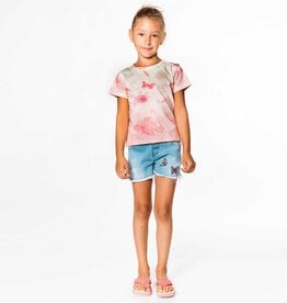 Deux Par Deux Flower Butterfly Printed Dip Dye T-Shirt