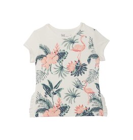 Deux Par Deux Flamingo Palm Tree Off White T-Shirt