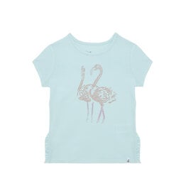 Deux Par Deux Blue Glass Flamingo T-Shirt