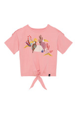 Deux Par Deux Jungle Rose T-Shirt w/Front Knot