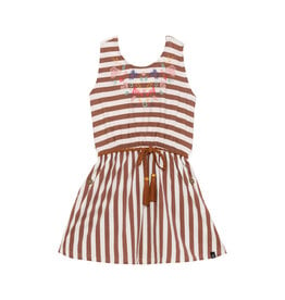 Deux Par Deux Copper Striped Dress w/Side Pockets