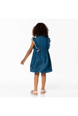 Deux Par Deux Blue Chambray Dress w/Frill