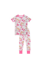 Deux Par Deux Unicorn Roses Two Piece Pajama Set