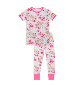 Deux Par Deux Unicorn Roses Two Piece Pajama Set