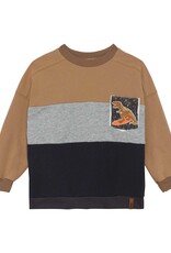 Deux Par Deux Tan Mix Top w/Dino Pocket