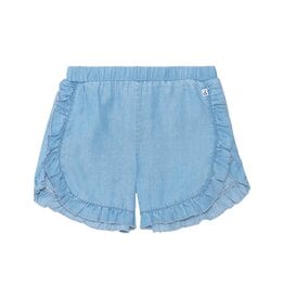 Deux Par Deux Light Blue Denim Short w/Frill