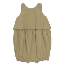 Mabel & Honey Open Hearts Knit Romper in Green