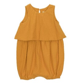 Mabel & Honey Open Hearts Knit Romper in Yellow